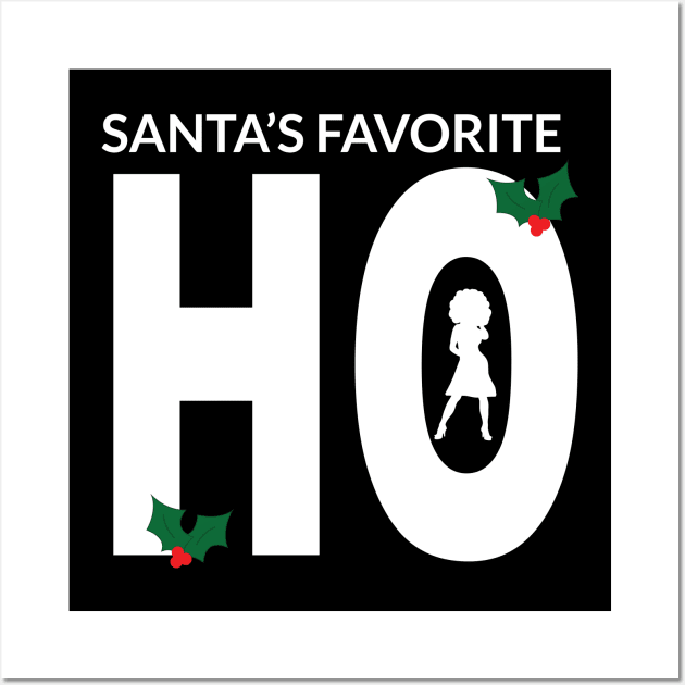 Santa's Favorite Ho Sexy Afro Woman Wall Art by blackartmattersshop